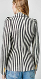 Smythe Box Pleat Blazer Black Awning Stripe