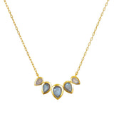 Awaken Intuition Labradorite Petal Necklace - 16"
