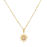 16" Moonstone Sunburst Necklace