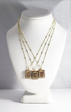 *Initial Square Gold Necklace
