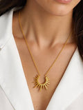 Muse Non-Tarnish Gold Sun Necklace