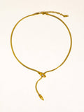 Gildora Gold Non-Tarnish Serpent Y Lariat Necklace