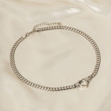 Hollow Out Heart Pendant Clasp Necklace