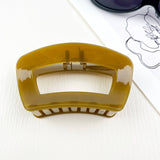 Square jelly color hollow hair clips