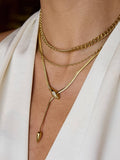 Gildora Gold Non-Tarnish Serpent Y Lariat Necklace