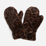 Leopard Print Faux Fur Winter Mittens