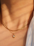 Cornelia Gold Non-Tarnish Gemstone Necklace