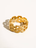 Roxie 18K Gold Non-Tarnish Braided Chain Ring