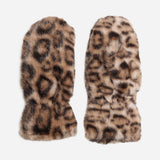 Leopard Print Faux Fur Winter Mittens