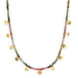 Tourmaline Gold Moon Choker Necklace