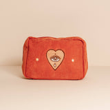 Embroidered Corduroy Makeup Bag