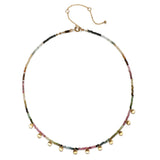 Tourmaline Gold Moon Choker Necklace