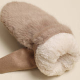Women's Ultra-Soft Faux Fur Suede Mitten Gloves