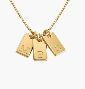 Gold Initial Tag Charm