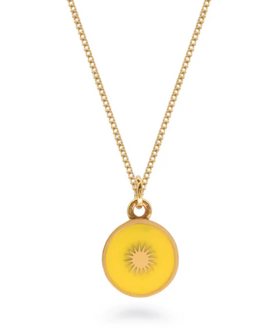 Lime Tree Yellow Sun Enamel Necklace