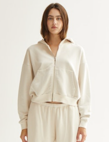Asher Rosie Cropped Zip-Up Hoodie