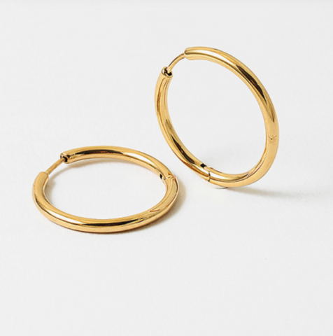 Hinged 1" Gold Hoops