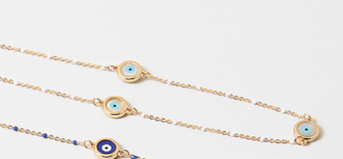 Evil Eye Pearl Seed Necklace