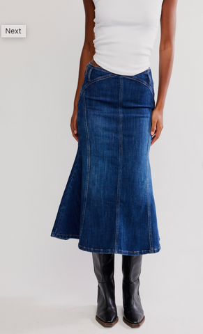 Free People Zia Denim Skirt