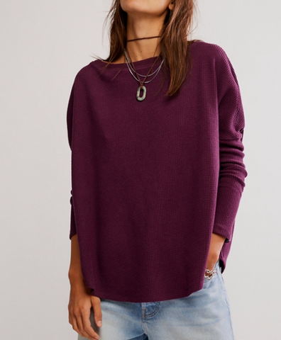 Free People Latte Blues Thermal Solid
