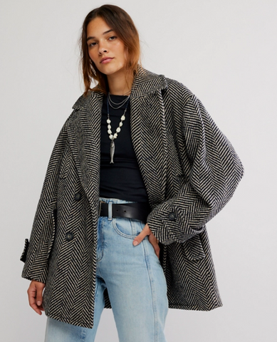 Free People Ari Wool Peacoat
