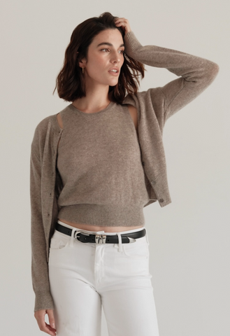 W. Cashmere Asteria Crewneck Cardigan