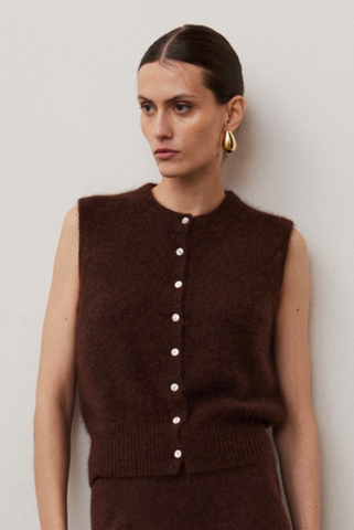W. Cashmere Celeste Sleeveless Cardigan