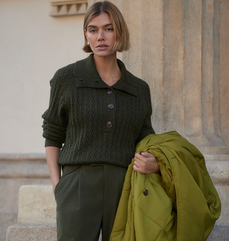 Varley Bridget Half Button Sweater