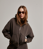 Asher Rosie Cropped Zip-Up Hoodie