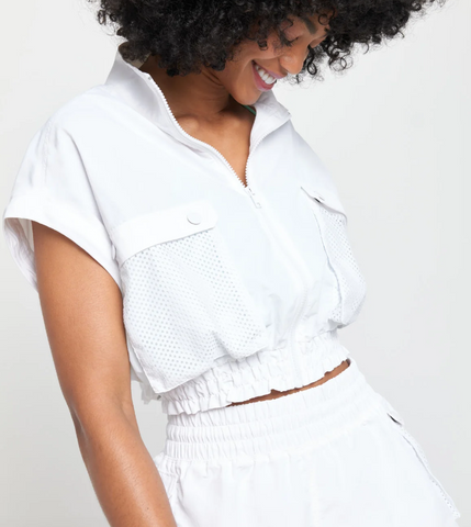 Spiritual Gangster Bridgette Hybrid Crop Zip Jacket