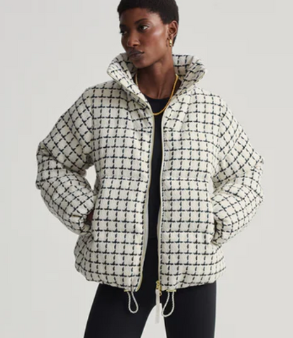 Varley Eugene Check Short Puffer