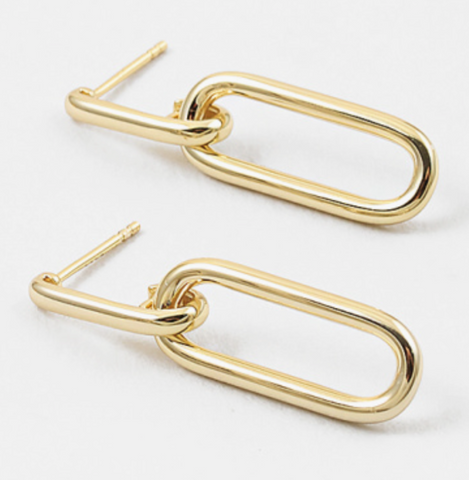 Oval Chain Hoop Earring