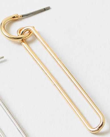 Oval Drop Link Earring