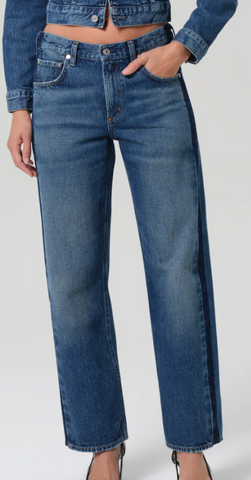 Citizens of Humanity Lindz Easy Straight Tuxedo Stripe