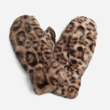 Leopard Print Faux Fur Winter Mittens
