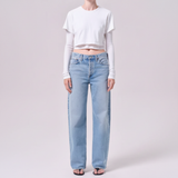 AGOLDE Arc Jean - pale pink background