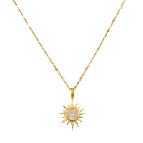 16" Moonstone Sunburst Necklace