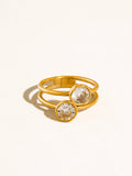 Hollis 18K Gold Non-Tarnish Double CZ Ring
