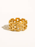 Roxie 18K Gold Non-Tarnish Braided Chain Ring