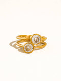 Hollis 18K Gold Non-Tarnish Double CZ Ring