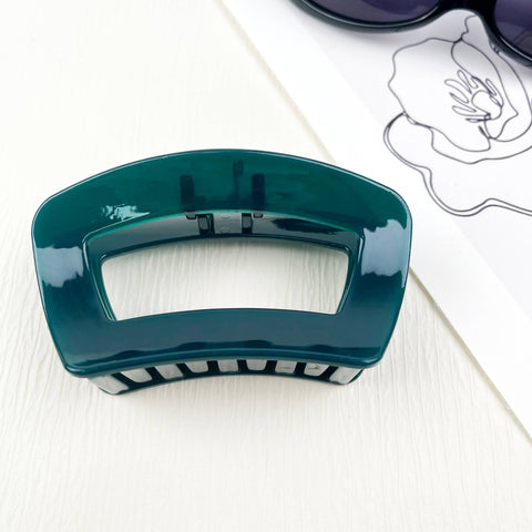 Square jelly color hollow hair clips
