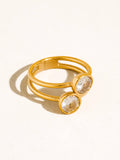 Hollis 18K Gold Non-Tarnish Double CZ Ring