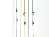*Initial and CZ Necklace - Silver