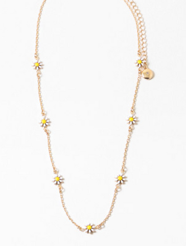 *White Daisies on Gold Chain